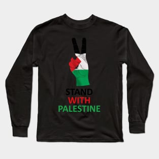 Muslim Stands With Palestine On Their Fist Of Freedom Long Sleeve T-Shirt